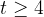 t\ge 4