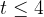 t\le4