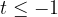 t\le-1