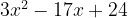 3x^2-17x+24