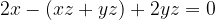 2x-(xz+yz)+2yz=0